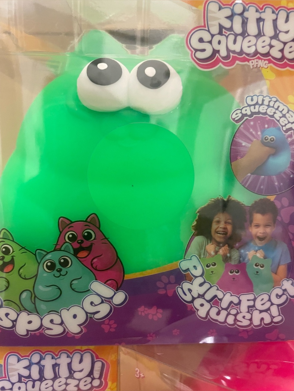 Squeeze Kitty Squeeze Green Squishy Plush Toy